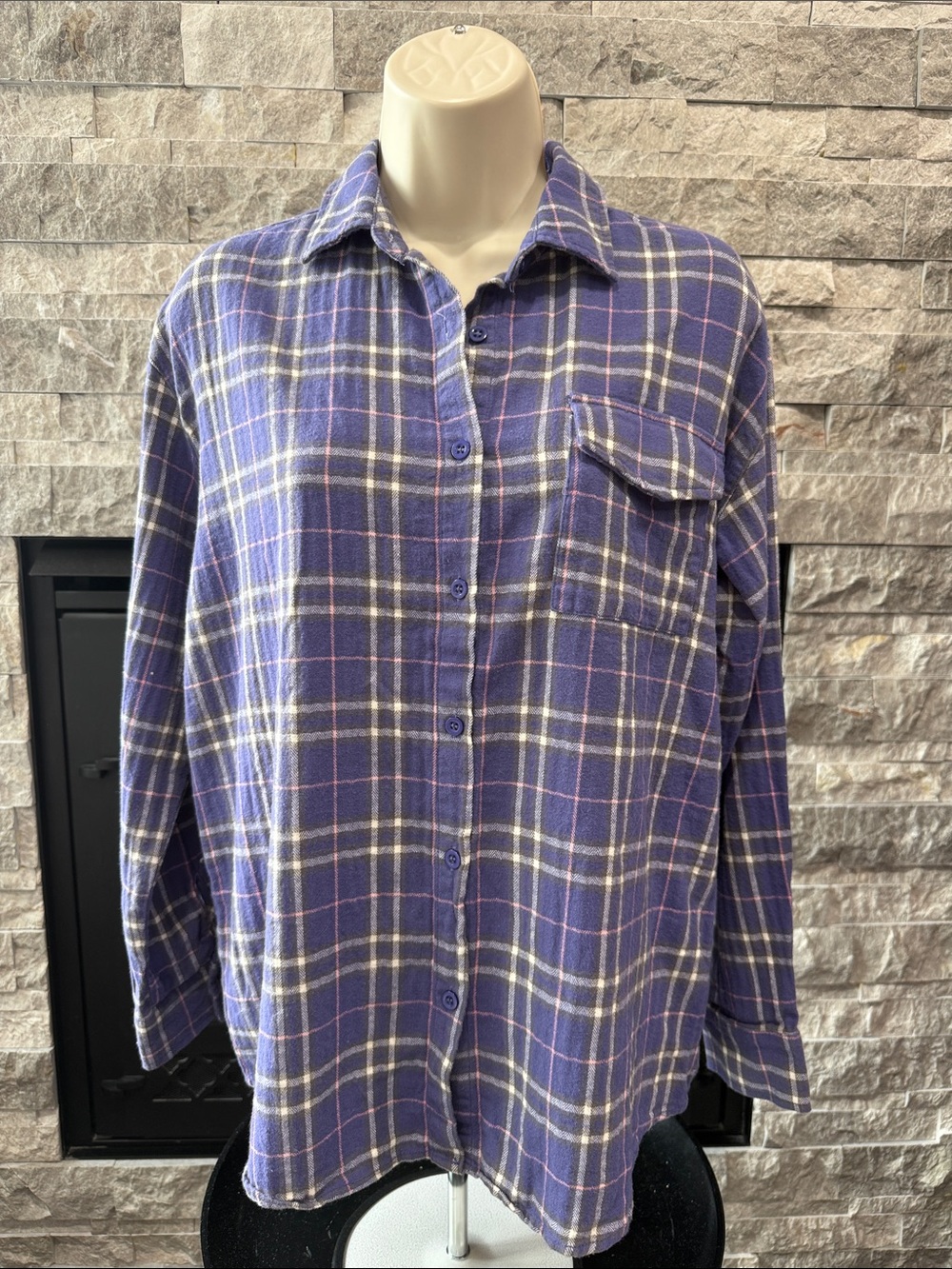 Adika Purple Plaid Button-Down Shirt